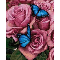 (Discontinued) Diamond painting with subframe "Lovely roses" 40*50 cm DP010