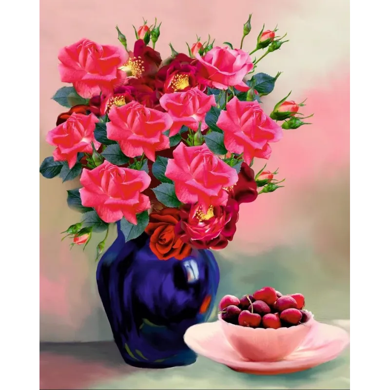 Diamond painting with subframe "Scarlet bouquet" 40*50 cm DP017