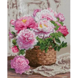 Deimantinė tapyba su rėmeliu "Sodo krepšelis" 40*50 cm DP049