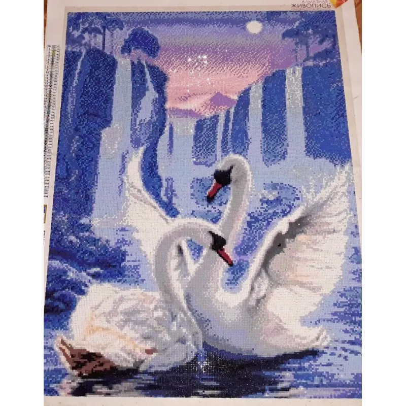 SALE Diamond painting kit Swan Pair 50x67 cm AZ-197