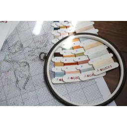 Kit de point de croix avec cercle inclus Le chat du Bengale 16x16cm SBC210