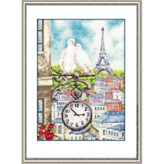 (Discontinued) Cross stitch kit "Spring in Paris" 27.4 x 19.8 cm S/DL023