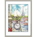 (Discontinued) Cross stitch kit "Spring in Paris" 27.4 x 19.8 cm S/DL023
