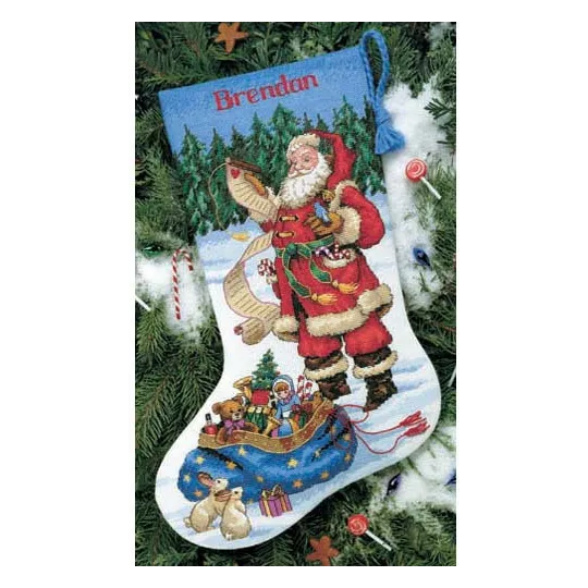 Weihnachtsstrumpf "Seine Liste prüfen" D08645