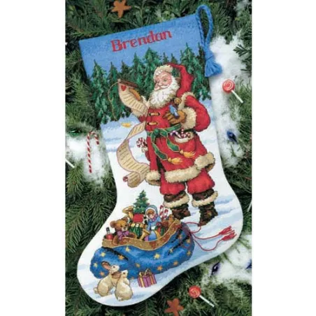 Weihnachtsstrumpf "Seine Liste prüfen" D08645