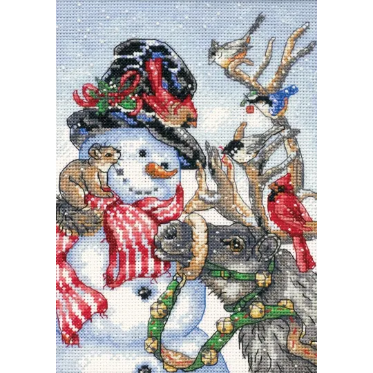 Bonhomme de neige et renne D08824