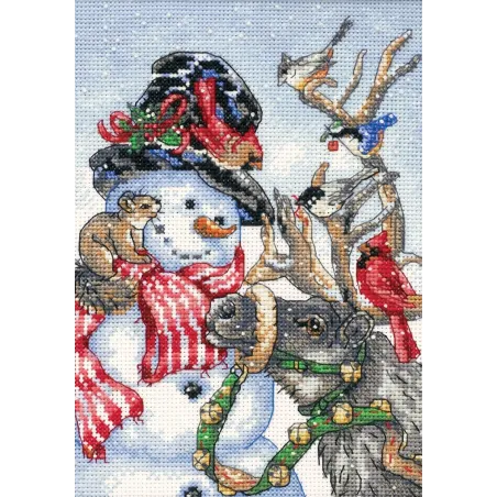 Bonhomme de neige et renne D08824