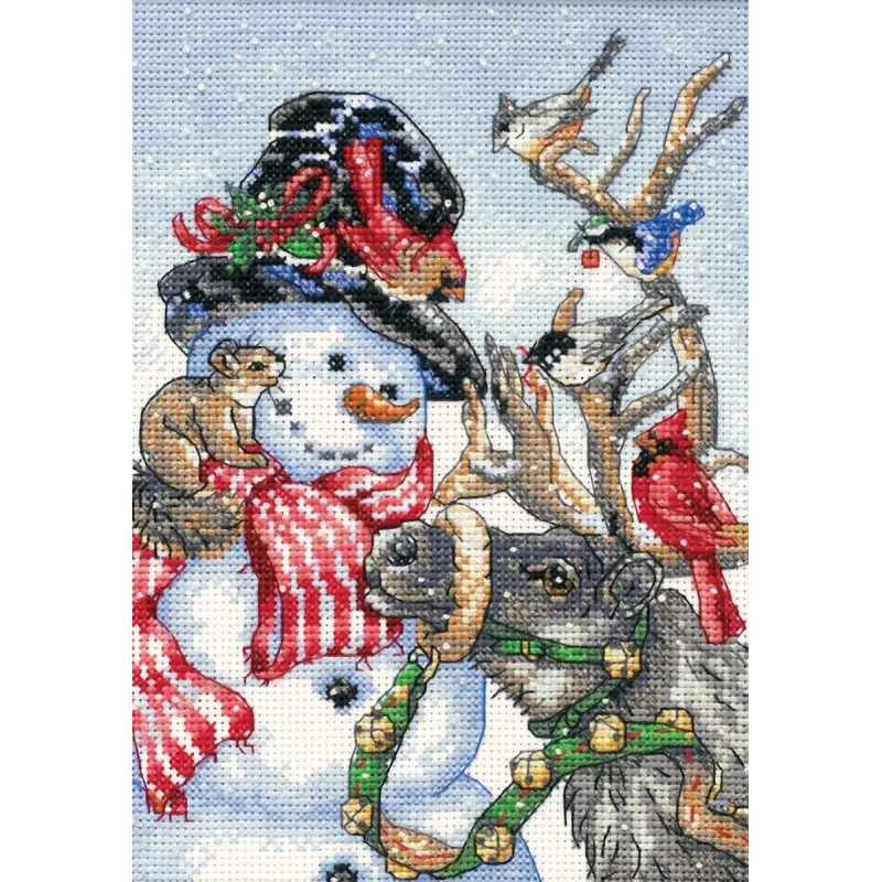Bonhomme de neige et renne D08824