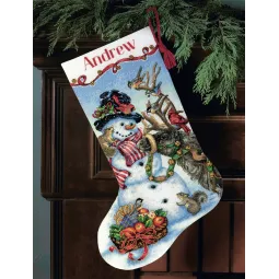 Sniego senio susibūrimo kalėdinė kojinė D70-08866