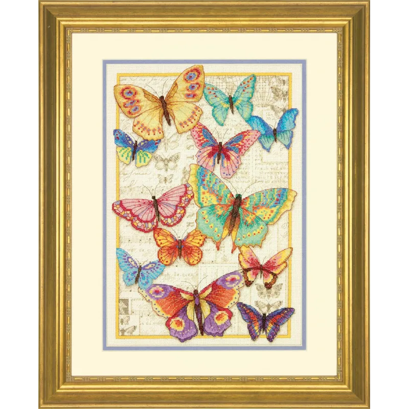 Kreuzstich-Set Schmetterlings Schönheit 25,4x35,5cm D70-35338