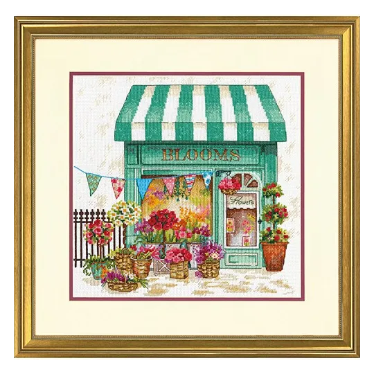 Kreuzstich-Set Blüten Blumenladen 30,4x30,4 cm D70-35401