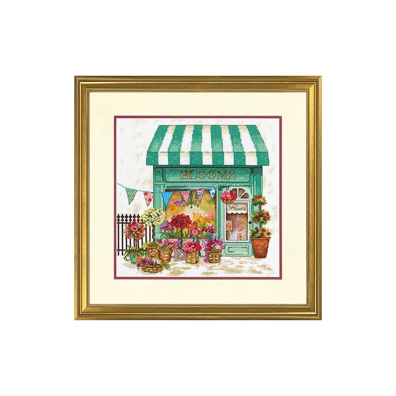 Kreuzstich-Set Blüten Blumenladen 30,4x30,4 cm D70-35401