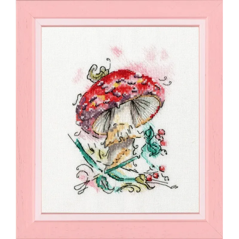 Kit de point de croix "Amanite" 14,5 × 10,6 cm S/M011