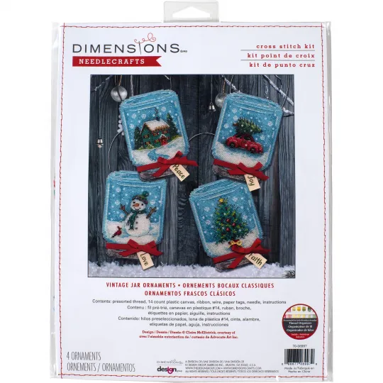 Kreuzstich-Set „Weihnachtsglas-Ornamente“ D70-08997