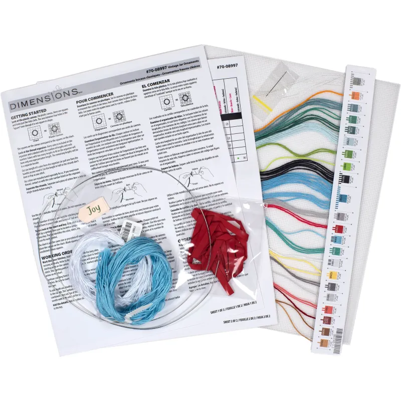 Kit de point de croix « Décorations de Noël en pot » D70-08997