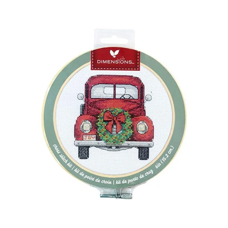 Cross stitch kit with wooden hoop "Truck" D72-76045