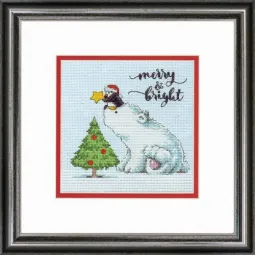 Kryželiu siuvinėjimo rinkinys "Merry & Bright Bear" D70-08990