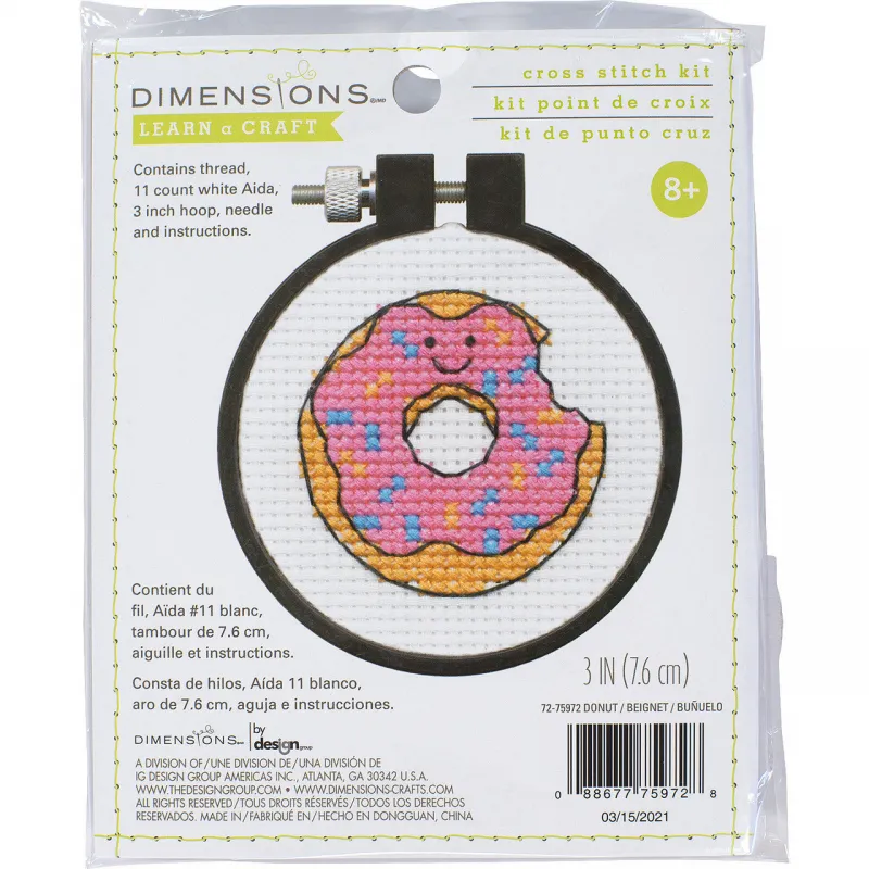 Kreuzstichset mit Stickrahmen „Donut“ D72-75972