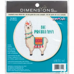 Cross stittch kit with hoop "No Probllama" D72-76111
