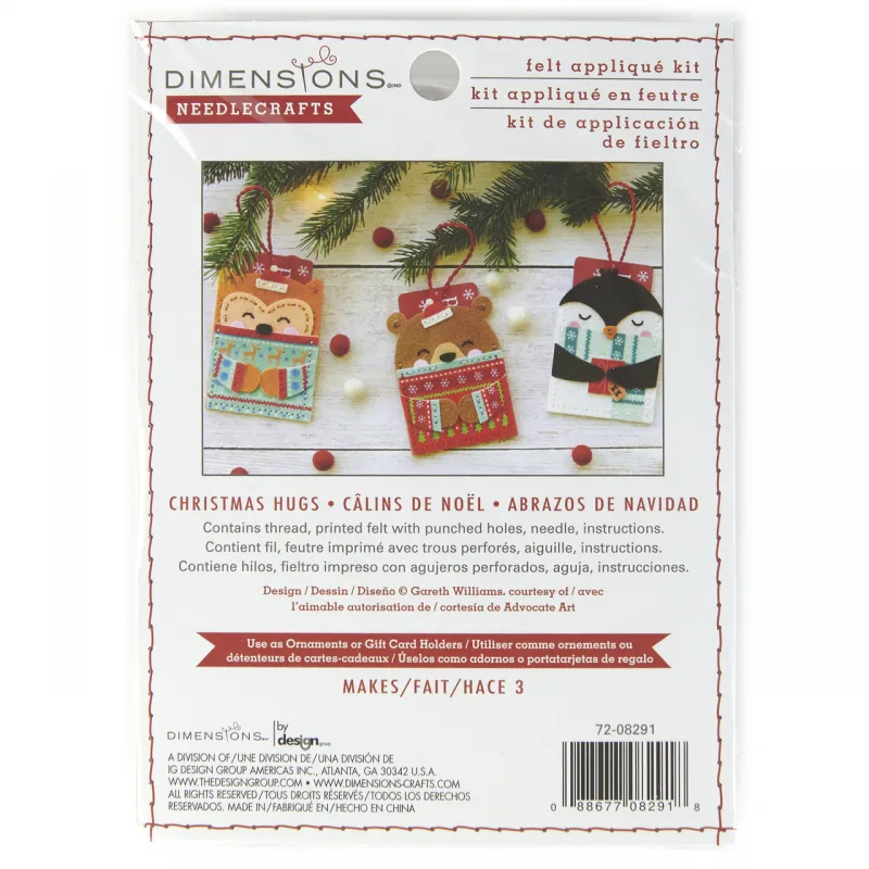 Ornements de Noël et support de carte cadeau "Câlins de Noël" D72-08291