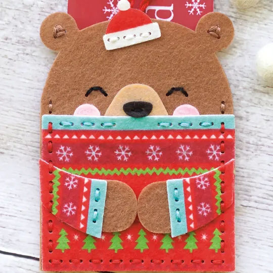 Ornements de Noël et support de carte cadeau "Câlins de Noël" D72-08291