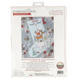 Kryželiu siuvinėjimo rinkinys Kalėdinė kojinė "Woodland stask" D70-09601