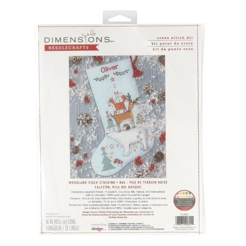 Kreuzstich-Set Weihnachtssocke "Woodland stask" D70-09601