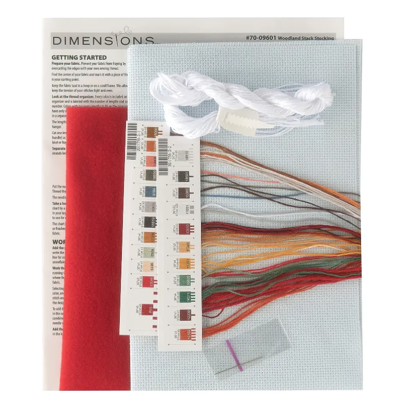Kreuzstich-Set Weihnachtssocke "Woodland stask" D70-09601