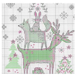 Kryželiu siuvinėjimo rinkinys Kalėdinė kojinė "Woodland stask" D70-09601