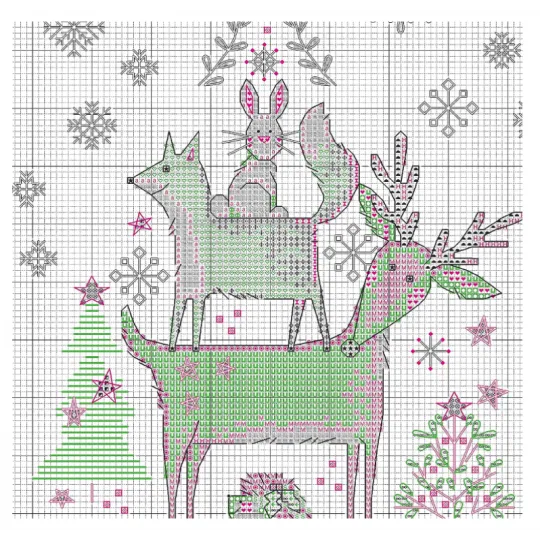 Cross stitch kit Christmas Stocking "Woodland stask" D70-09601