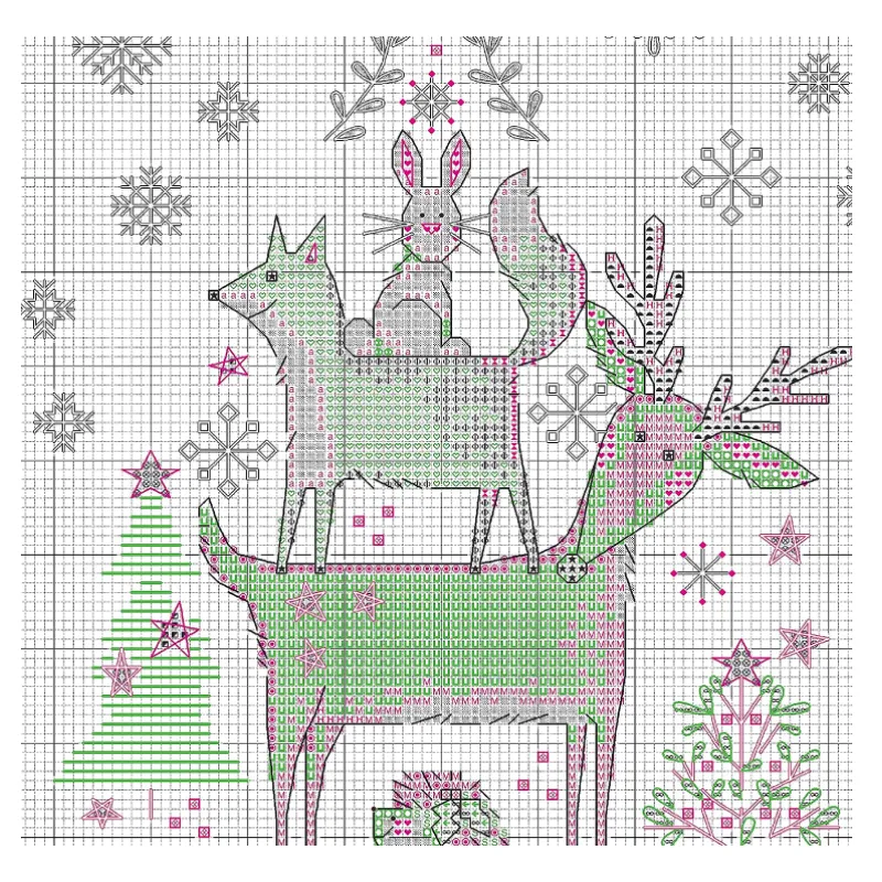 Cross stitch kit Christmas Stocking "Woodland stask" D70-09601