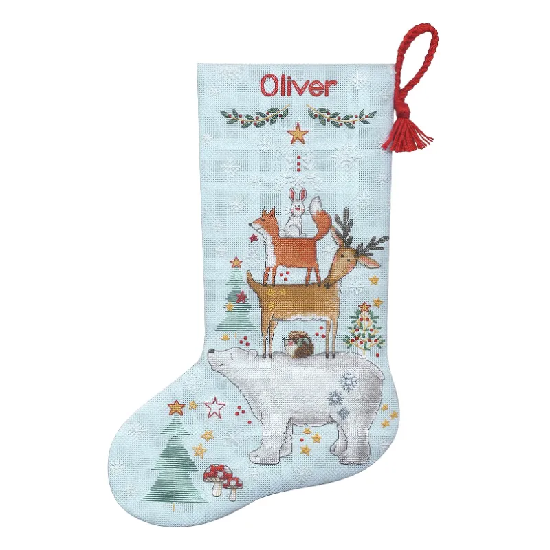 Cross stitch kit Christmas Stocking "Woodland stask" D70-09601