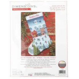 Kit de point de croix Chaussette de Noël "Skaiting" D70-09602