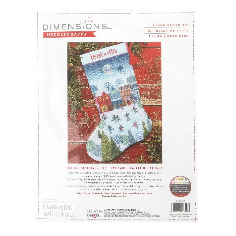Kreuzstich-Set Weihnachtsstrumpf "Skaiting" D70-09602