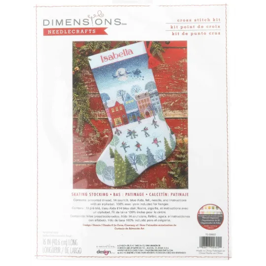 Kreuzstich-Set Weihnachtsstrumpf "Skaiting" D70-09602