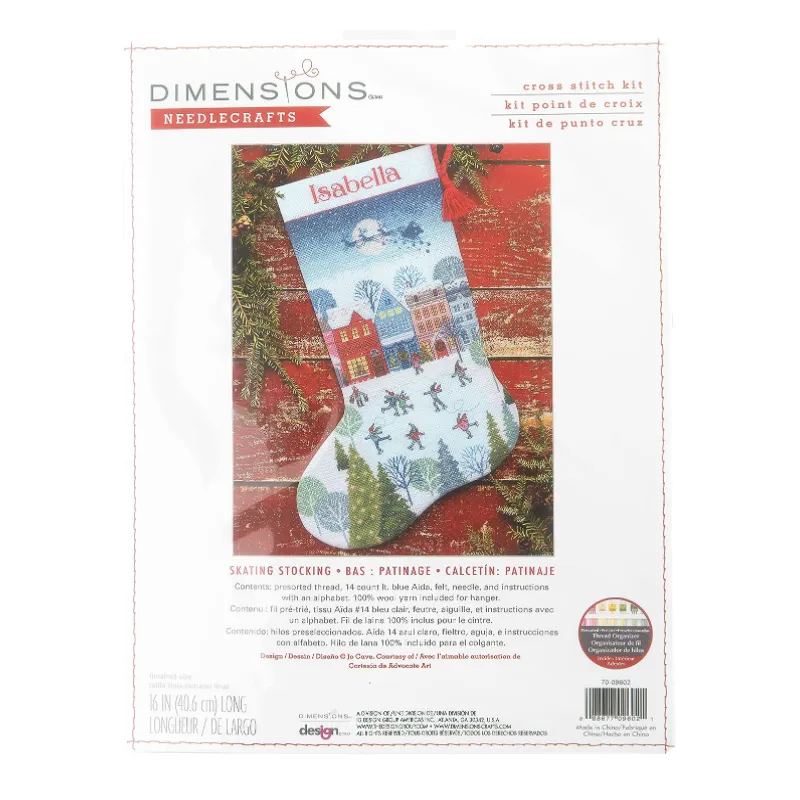 Kreuzstich-Set Weihnachtsstrumpf "Skaiting" D70-09602