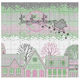 Kit de point de croix Chaussette de Noël "Skaiting" D70-09602