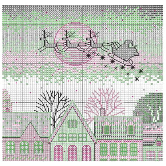Kreuzstich-Set Weihnachtsstrumpf "Skaiting" D70-09602