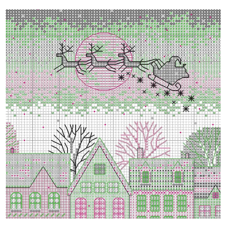 Kreuzstich-Set Weihnachtsstrumpf "Skaiting" D70-09602