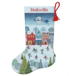 Kit de point de croix Chaussette de Noël "Skaiting" D70-09602