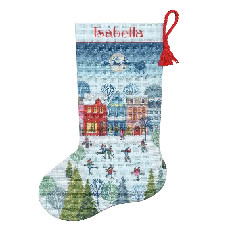 Cross stitch kit Christmas Stocking "Skaiting" D70-09602