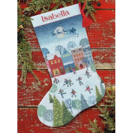 Cross stitch kit Christmas Stocking "Skaiting" D70-09602