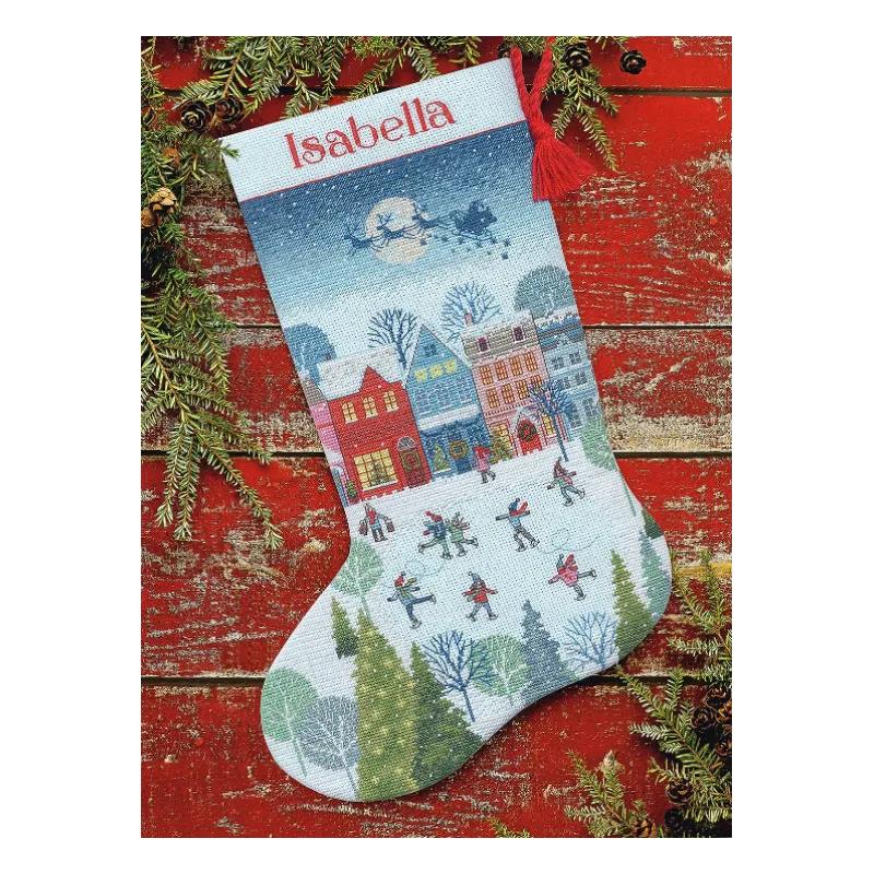 Kreuzstich-Set Weihnachtsstrumpf "Skaiting" D70-09602