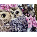 Two Owls in Spring Blossom 38x29 cm SK228