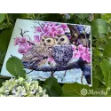 Two Owls in Spring Blossom 38x29 cm SK228