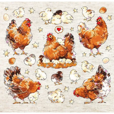 Poules pies 33x30 cm SLETIL8819