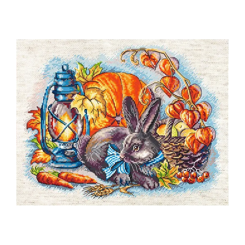 Automne avec un lapin 25x20 cm SLETIL8998