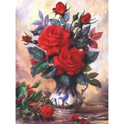 Deimantų paveikslėlio rinkinys "Gražios rožės" 30*40 cm AM1349