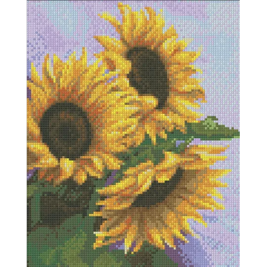 Diamond painting Kit "3 Sunflowers" 24*30 cm AM1454