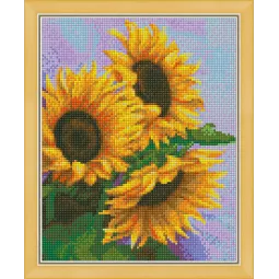 Deimantų tapybos rinkinys "3 saulėgrąžos" 24*30 cm AM1454